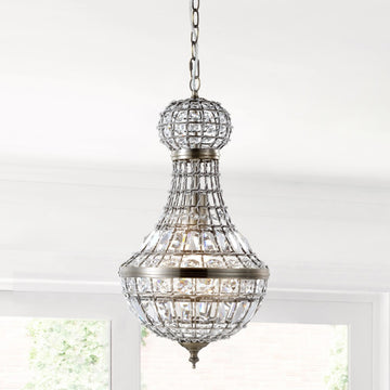 Regina Crystal/Metal Empire LED Pendant - JONATHAN Y